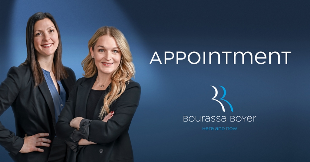 BB nominations LTardif ARhéaume 1200x628 EN SiteWeb 1024x536 - <strong>Two new partners at BOURASSA BOYER !</strong>